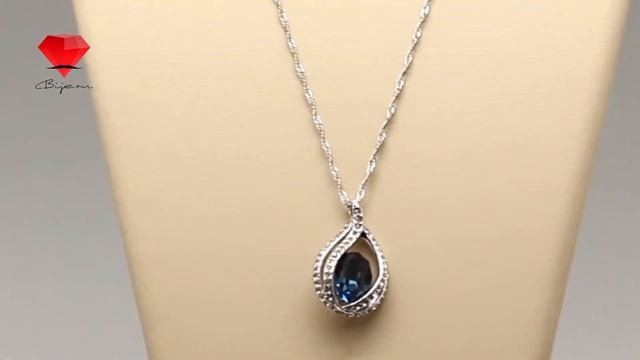 Bije.ru: Подвеска в классическом стиле с крупным кристаллом Swarovski синего цвета Ceara (Сеара) смотреть онлайн