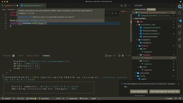 Adonis JS Crash Course | Official Docs | Ecommerce | Unscripted | No Sound|  Errors May Come - 2