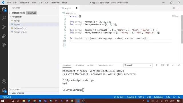 TypeScript Tutorial | Array & Tuple смотреть онлайн