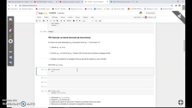 Fonction Python et formule de récurrence d'une suite смотреть онлайн
