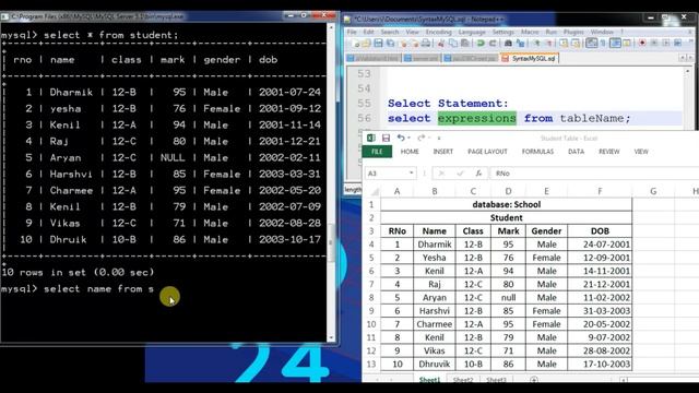 Select Command in SQL| Tutorial 8 | SQL Basics for Beginners | MySQL Course | Learn From Home 24*7 смотреть онлайн