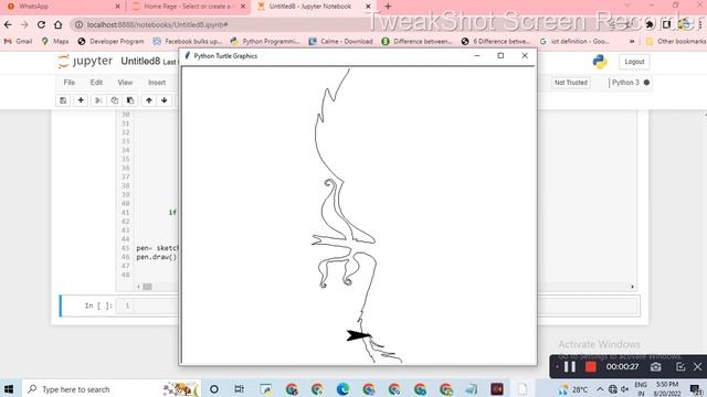 b n w peacock Drawing in Python || Python turtle library || Python for beginners смотреть онлайн