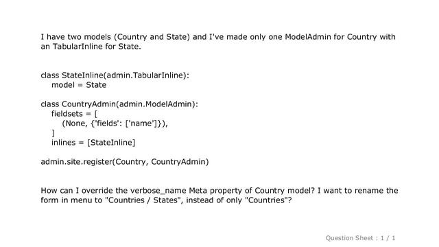 Django : Django Admin: How can I override a model verbose_name? смотреть онлайн