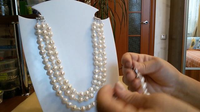 Колье из жемчуга, переделка старых бус из жемчуга, до и после смотреть онлайн