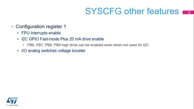STM32L5 OLT - 5 . System System Configuration Controller SYFCFG смотреть онлайн