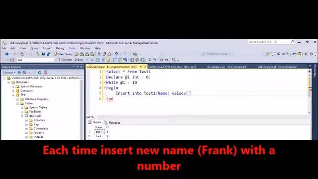 MSSQL - While Loop example смотреть онлайн