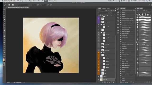 2B Nier: Automata - fanart - sketch timelapse смотреть онлайн