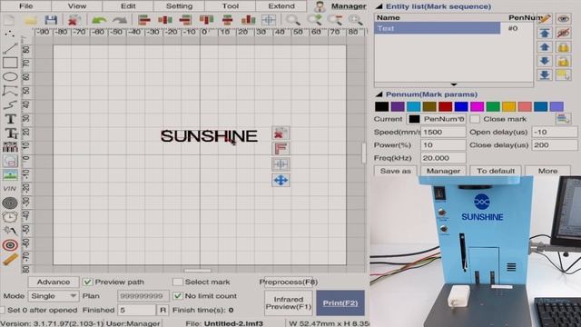 SS-890B Plus Laser Marking Operation | SUNSHINE MULTIFUNCTIONAL FIBER LASER MACHINE