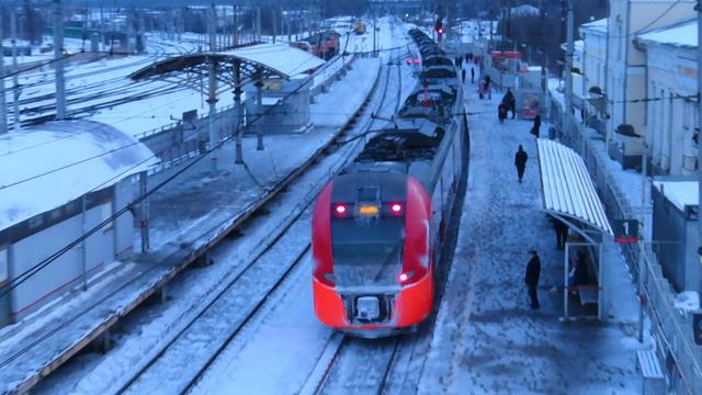 Электропоезда ЭС1 "Ласточка"№731Г Нижний Новгород-Москва станция Орехово-Зуево 30.01.2021 смотреть онлайн