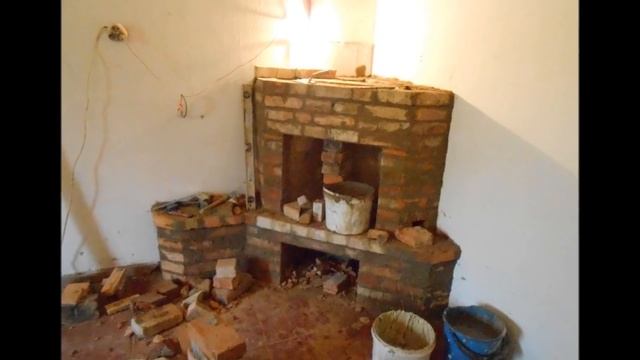 Угловой камин из б/у кирпича ч.1 / До облицовки смотреть онлайн