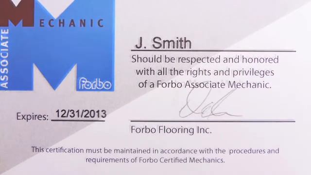 Forbo Certification