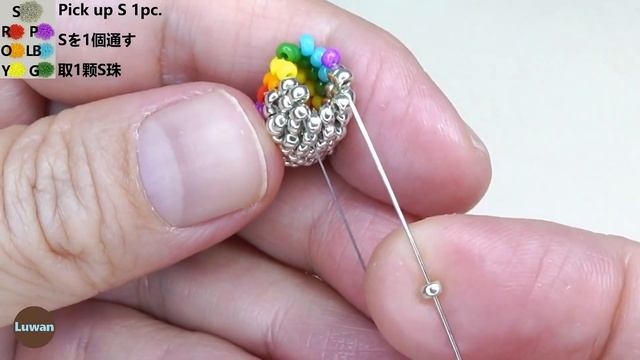 【DIY】Peyote Stitch Double Rainbow Heart Pendant Tutorialビーズステッチペヨーテステッチ二重虹のハートペンダントの作り方♡串珠制作双层彩虹爱心项
