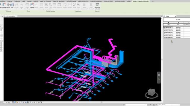 MagiCAD for Revit - Ventilation Duct Thickness Report смотреть онлайн