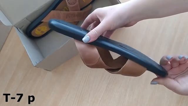 Мужские кожаные летние шлёпанцы сланцы Timberland коричневые смотреть онлайн