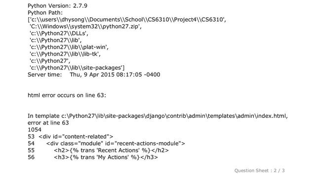 Django : django admin error - Unknown column 'django_content_type.name' in 'field list' смотреть онлайн