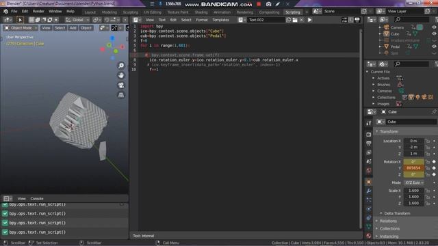 Blender python code to link objects transformations and bake keyframes смотреть онлайн