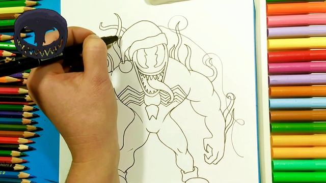 How to draw VENOM CHRISTMAS / Как нарисовать Венома? смотреть онлайн