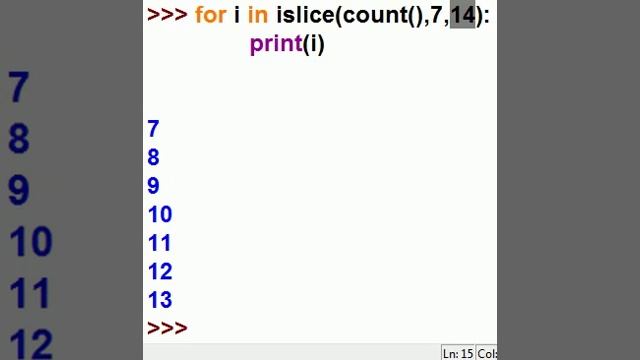 Python itertools: count, islice смотреть онлайн