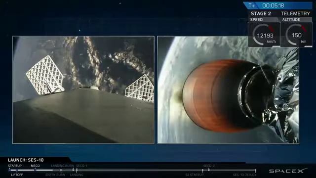 Трансляция повторного пуска и посадки SpaceX Falcon 9 SES 10 FULL VERSION смотреть онлайн