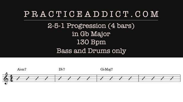 251 in Gb Major (4 bars) 130 BPM, Latin, Bass and drums only смотреть онлайн
