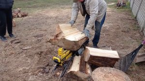 Всё толще и толще. Чурбан 70 см. Дровокол Huter HLS-5500 справился.