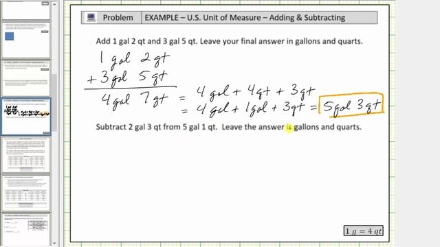 Add and Subtract Gallons and Quarts смотреть онлайн