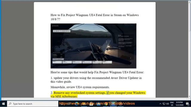 Fix Project Wingman UE4 Fatal Error in Steam on Windows 10/8/7 смотреть онлайн