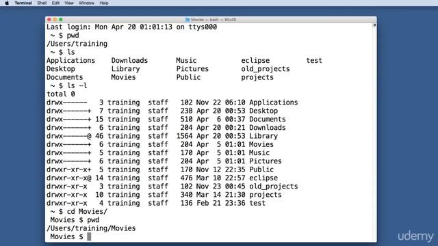 Unleashing the Mac OS X Terminal for Absolute Beginners : Getting Around with pwd, cd and ls смотреть онлайн