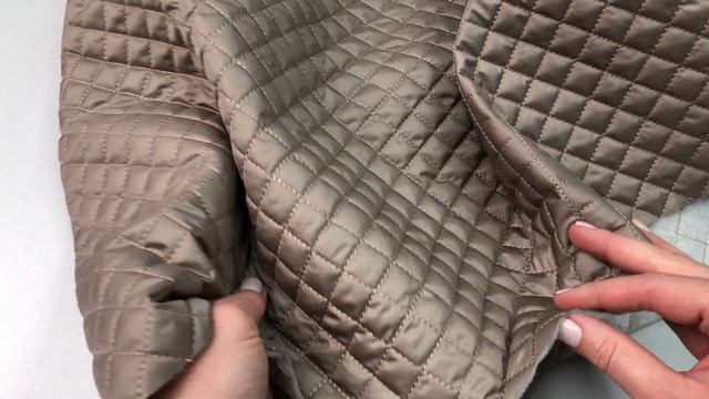 Ткань плащевая стеганная Ромб 1,7*1,7, арт.PS2109-40 цвет бежевый тауп смотреть онлайн