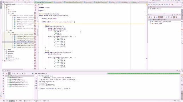 TDD Tetris in Java #6: Rotating a Falling Piece смотреть онлайн
