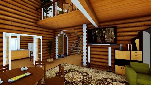 Проект загородного дома из ОЦБ с мансардой и верандой для большой семьи