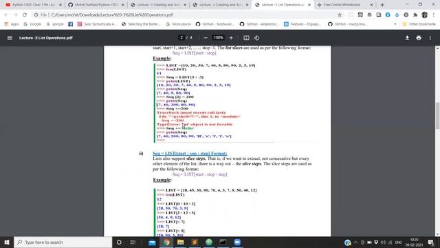 Python 33 #3 List| Joining,Repeating,Replication,Slicing lists |11th Std CBSE in Hindi|CompSc 2021 смотреть онлайн