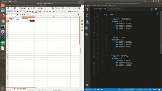 Representing JSON data in a Spreadsheet смотреть онлайн