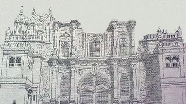Dibujando La Catedral De Santiago De Compostela