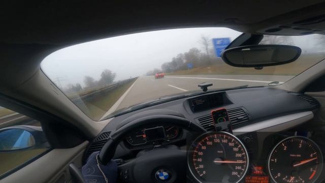 BMW E87 123D 250 HP | 100-200 Kmh Acceleration | 250 Kmh Top Speed Run On Autobahn