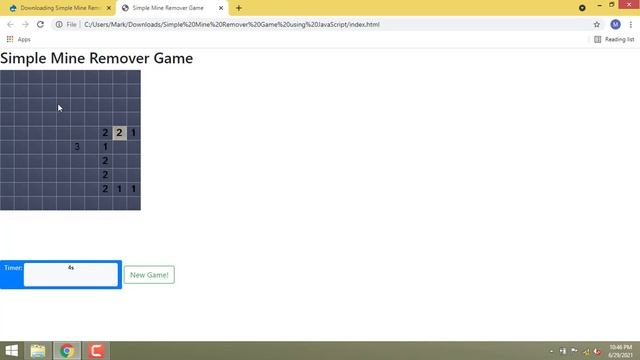 Simple Mine Remover Game using JavaScript смотреть онлайн