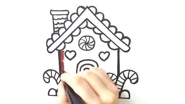 РАСКРАСКА ДОМИК 0+. Как нарисовать и раскрасить сказочный домик. смотреть онлайн