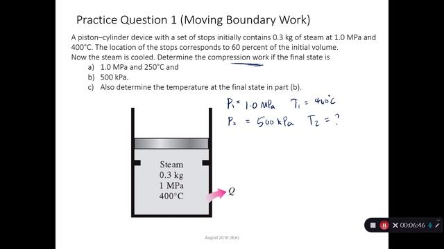 Thermodynamics - Chapter 4 - Boundary Work Exercises Part 1 смотреть онлайн