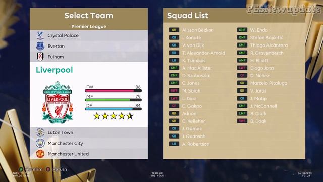 PES 2021 Menu EA FC 24 Team of The Year by PESNewupdate смотреть онлайн