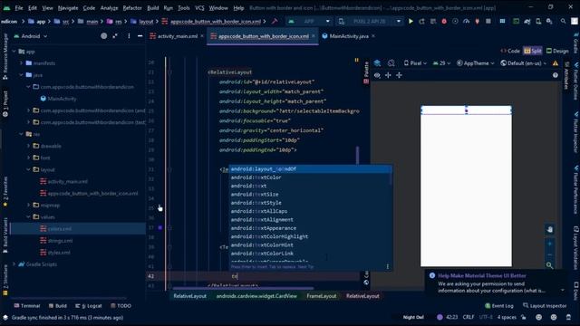 Custom Button With Border And Icon In Android Studio | by Appxcode смотреть онлайн
