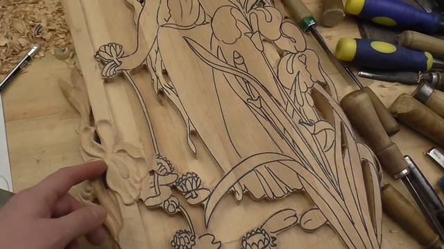 Панно девушка на озере, часть вторая, резьба по дереве смотреть онлайн