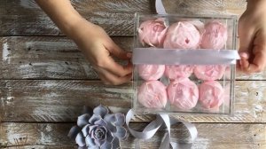 Розы Peony Pink в прозрачном боксе