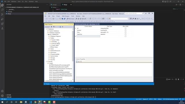 Python Binance Tutorial: Stream All Currencies / Coins to MSSQL DB in under 22 minutes! смотреть онлайн