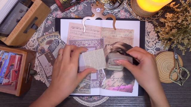 ASMR | Decorating my vintage diary | scrapbooking |paper sound |relaxing sound смотреть онлайн