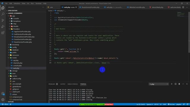 Laravel 8 ecommerce 1 - (database connection, user login & registration , vs code extension) смотреть онлайн