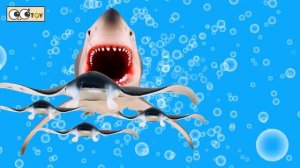 [EN] Hungry Megalodon and baby whales, sharks and whales cartoons for kids, collectaㅣCoCosToy