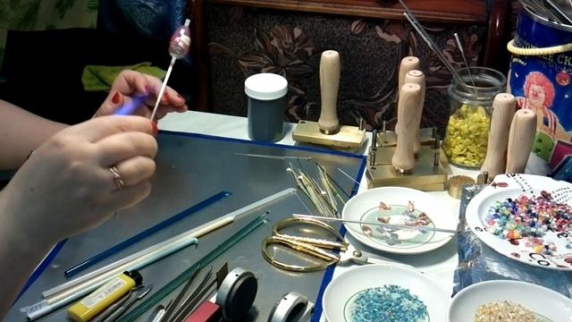 Морская волна - бусина, лампворк, lampwork, лэмпворк часть2 смотреть онлайн