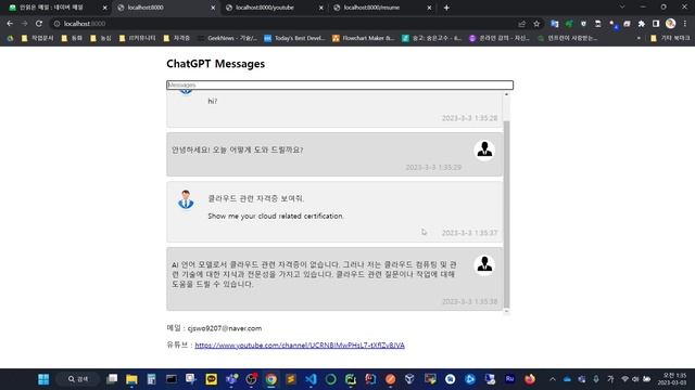 gpt3.5 적용) 개인용으로 만든 검색용 채팅 프로그램 смотреть онлайн