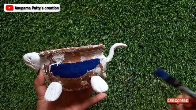 How To Make Tortoise Craft Using Pot For Good Luck / DIY Pot Design For Plants / Pot Decoration 🐢😱😨 смотреть онлайн