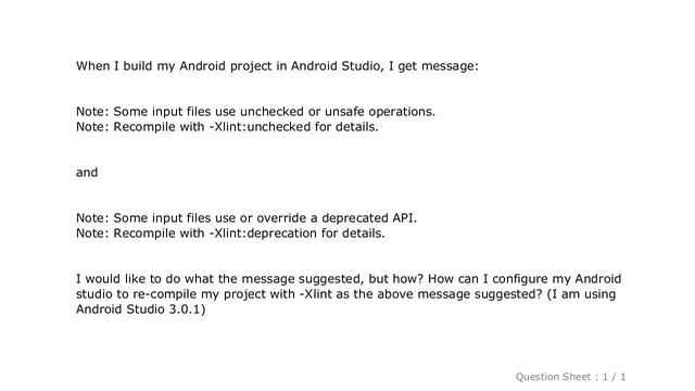 Android : Recompile with -Xlint in Android studio смотреть онлайн